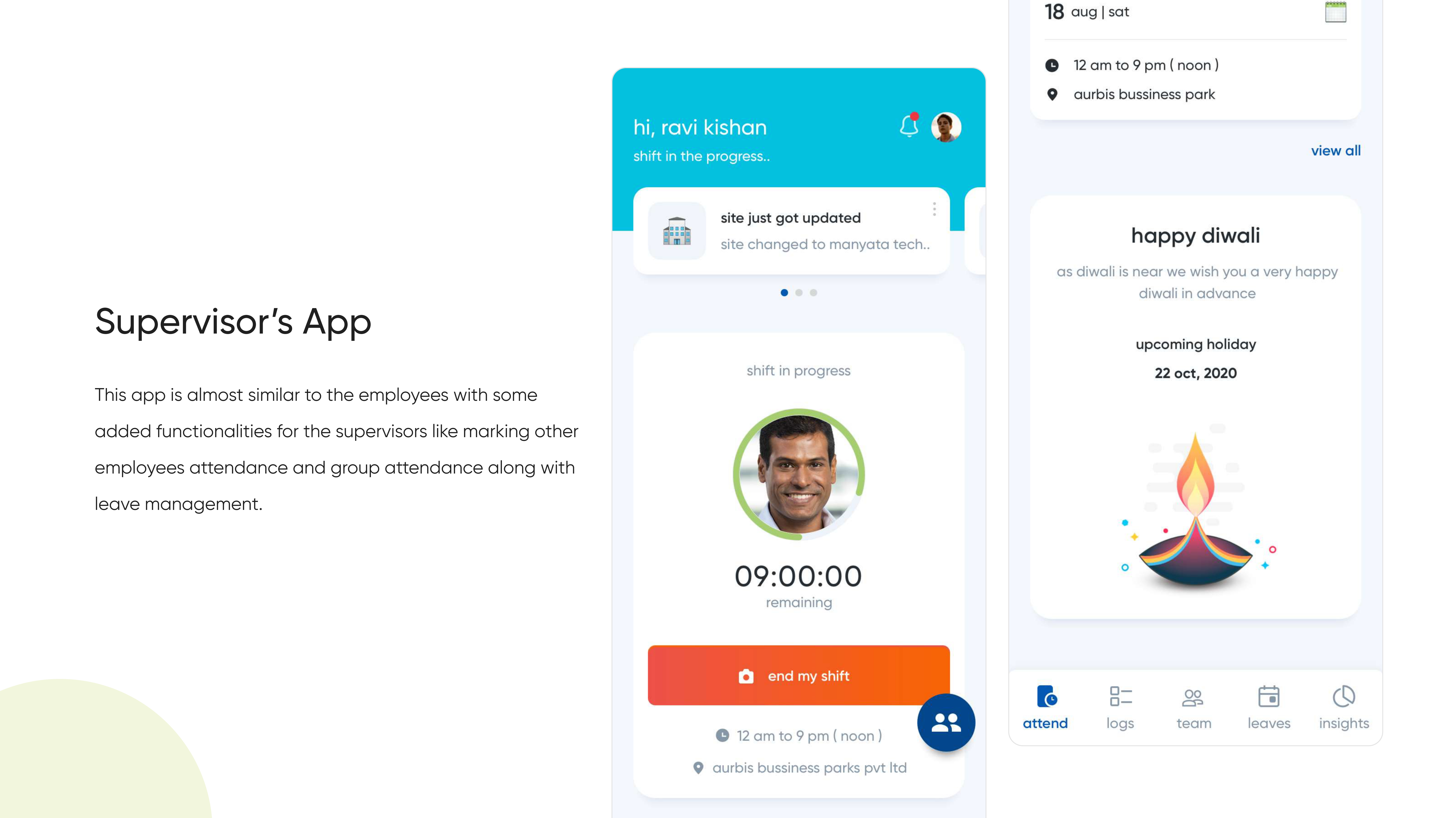 BetterPlace - Supervisor's App, slide 1